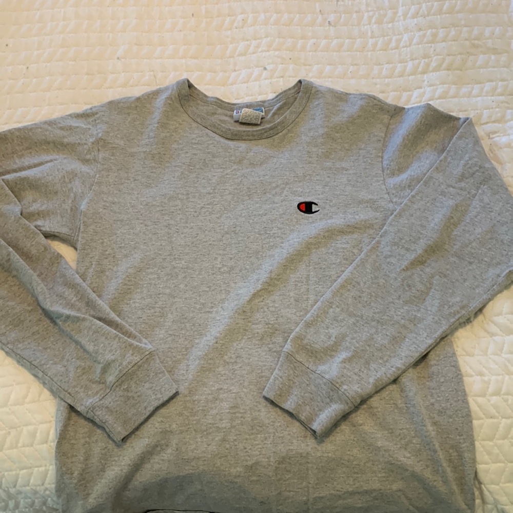 Light Grey, Long sleeve, Champion Shirt.